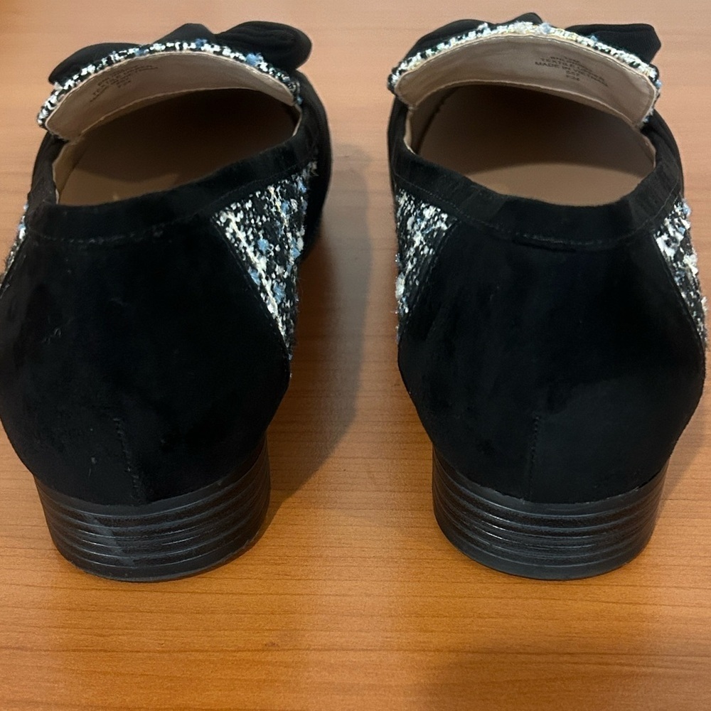 Bandolino Black and White Tweed Loafers - Picture 7 of 14